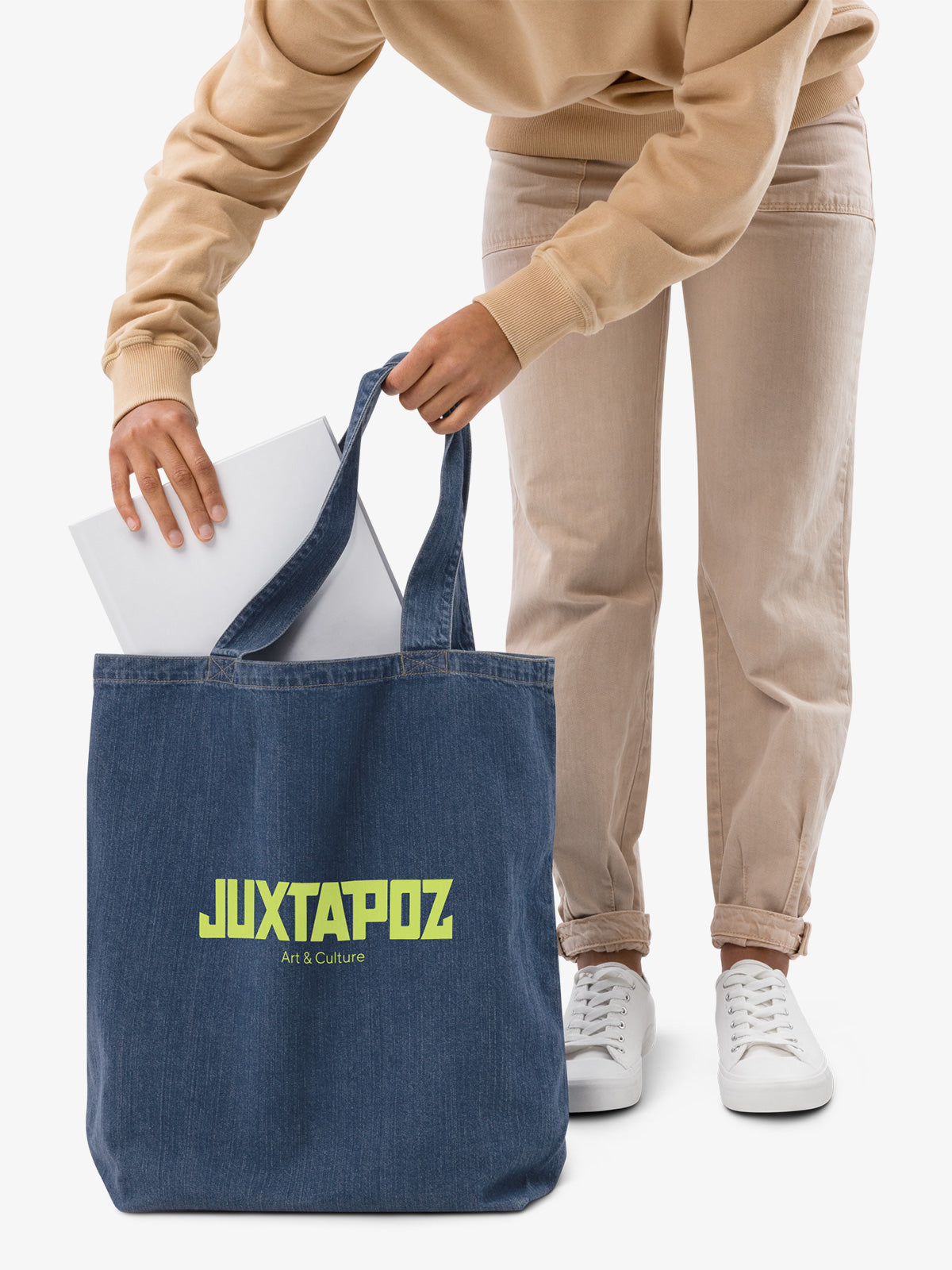 Extra-Large Organic denim tote bag